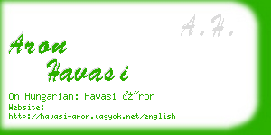 aron havasi business card